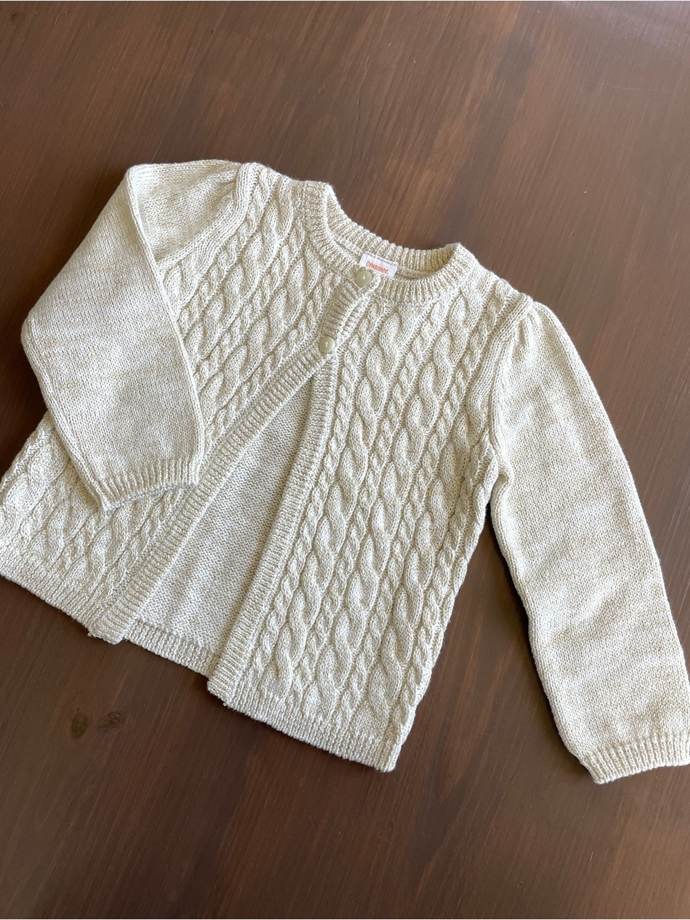 NWT Gymboree Ivory Gold Cotton Blend Cardigan Sweater Size 12-18M